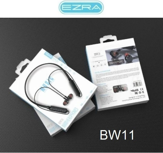 Ezra BW11 In-ear Bluetooth Handsfree Ακουστικά με Αντοχή στον Ιδρώτα Μαύρα