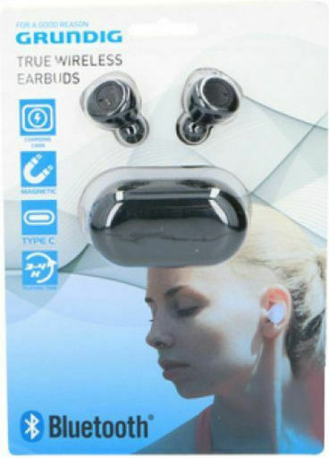 Grundig 910045 In-Ear Bluetooth-Freisprecheinrichtung Kopfhörer mit Ladeetui Schwarz