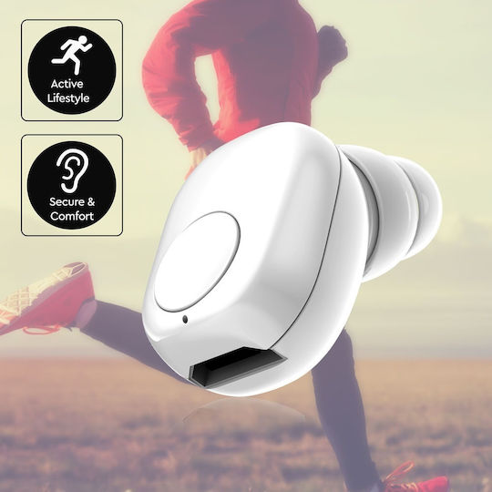 V-TAC VT-6500 In-ear Bluetooth Handsfree Ακουστικό Λευκό