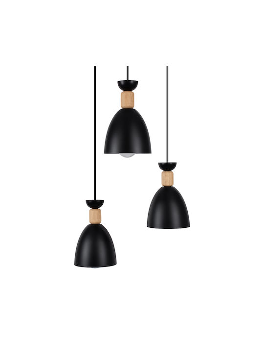 GloboStar Ava Hängelampe Schwarz Glocke mit Fassung E27 35x35x130cm.