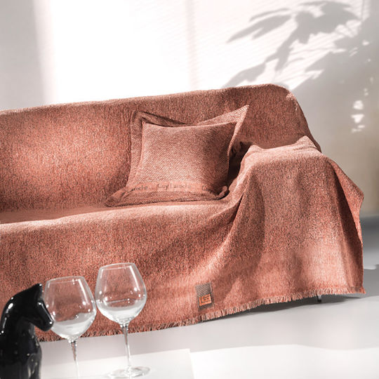 Guy Laroche Balance Ριχτάρι Τετραθέσιου Καναπέ Δύο 'Οψεων Chenille 180x350εκ. Salmon
