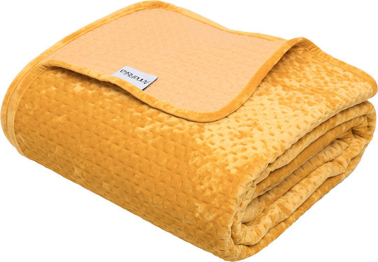 Anna Riska Verona Κουβερλί Μονό Microfiber Mustard 160x220cm