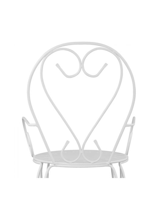 Schmiedeeiserner Stuhl Metallisch Amore White 1Stück 49x48x90cm.