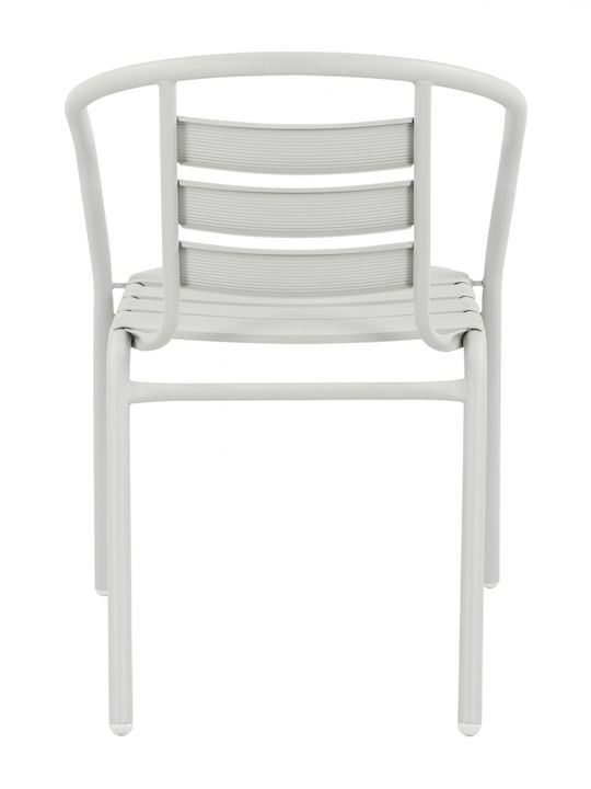 Καρέκλα Εξωτερικού Χώρου Μεταλλική Laura Λευκή 54x59x73εκ.