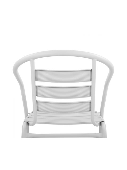 Outdoor Chair Metallic Laura White 54x59x73cm