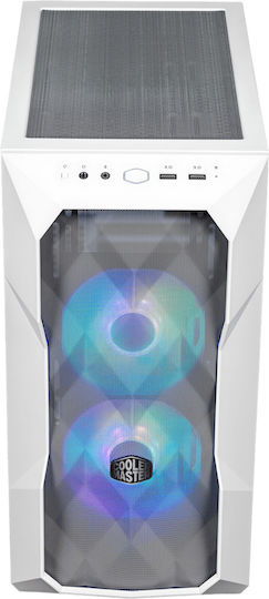CoolerMaster TD300 MESH Gaming Mini Tower Κουτί Υπολογιστή με Πλαϊνό Παράθυρο και RGB Φωτισμό Λευκό