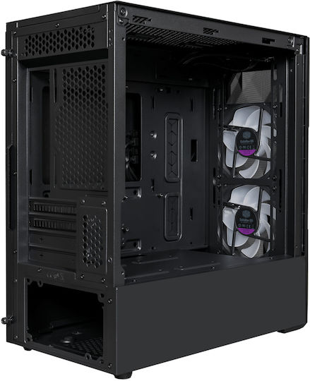 CoolerMaster TD300 MESH Геймърско бюро Мини кула Компютърна кутия със страничен прозорец и RGB осветление Черен