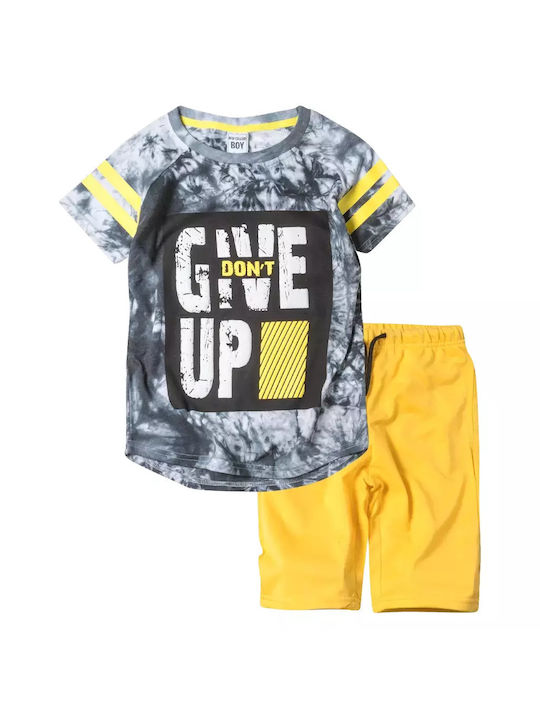 New College Kids Set with Shorts Summer 2pcs Gray