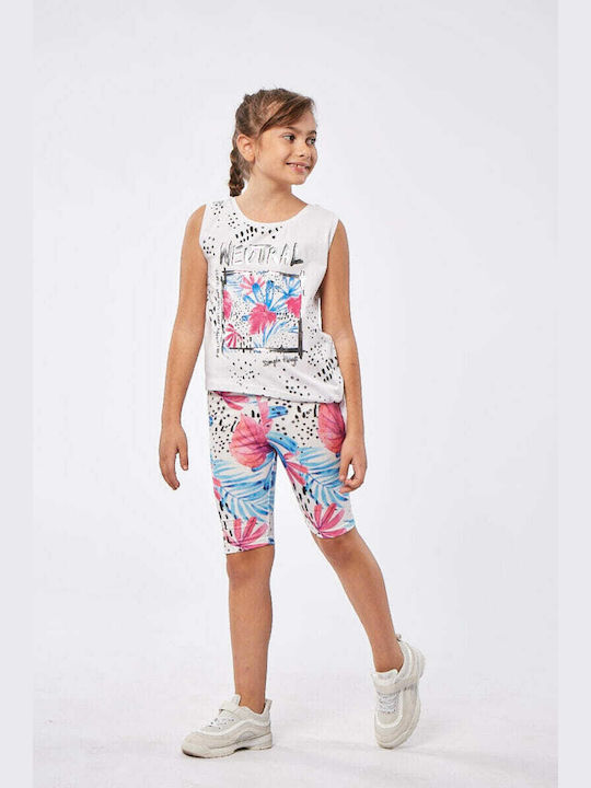 Εβίτα Kids Set with Leggings Summer 2pcs Ecru