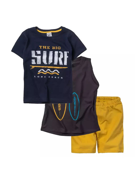 New College Kids Set with Shorts Summer 3pcs Navy Blue