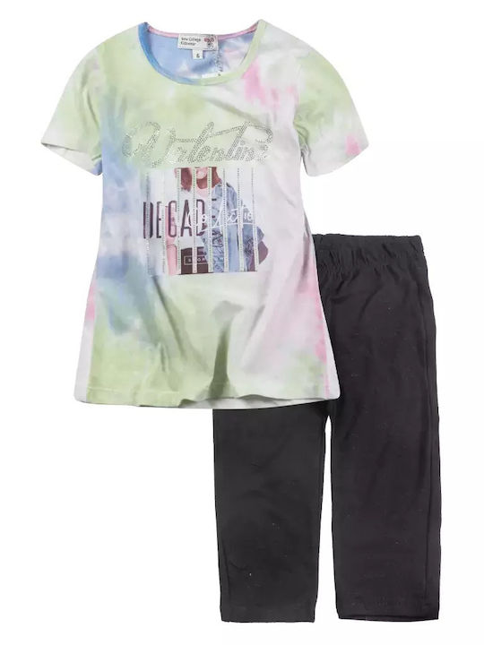 New College Kids Set with Leggings Summer 2pcs Multicolour