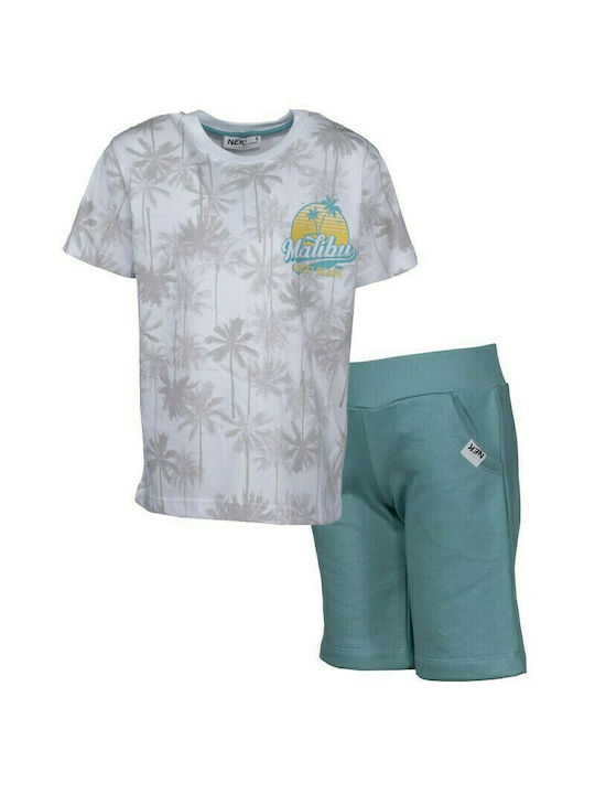 Nek Kids Wear Kids Set with Shorts Summer 2pcs White