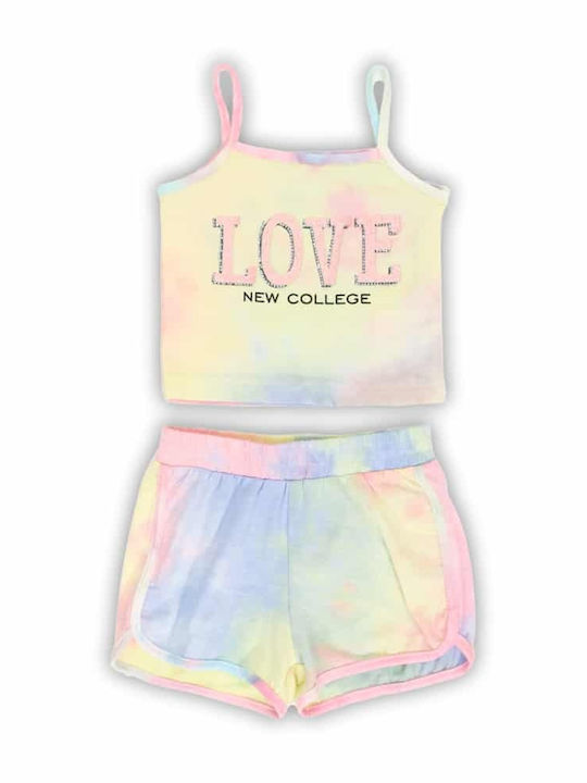 New College Kids Set with Shorts Summer 2pcs Multicolour