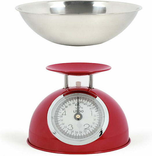 Livoo Analoge Küchenwaage mit Eimer bis 5kg Rote