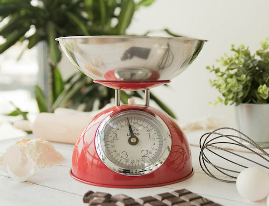 Livoo Analoge Küchenwaage mit Eimer bis 5kg Rote