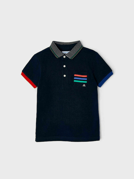 Mayoral Kids Polo Short Sleeve Navy Blue