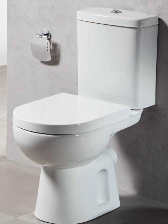 Tema Λεκάνη Δαπέδου με Καζανάκι με Slim Κάλυμμα Thermoplast Soft Close Λευκή Tema Λεκάνη Δαπέδου με Καζανάκι με Slim Κάλυμμα Thermoplast Soft Close Λευκή