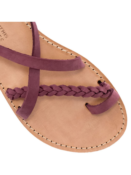 Women's sandals Climatsakis cross straps-straps-lace purple 653