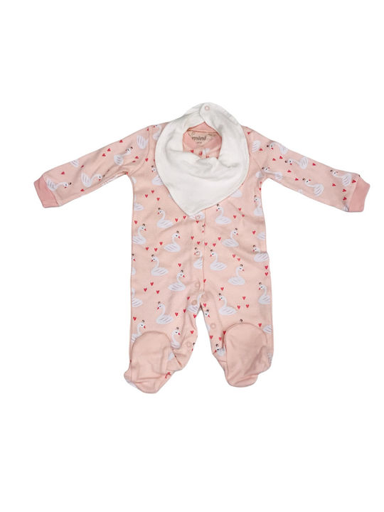 Evita Baby Bodysuit Set Long-Sleeved with Accessories Pink