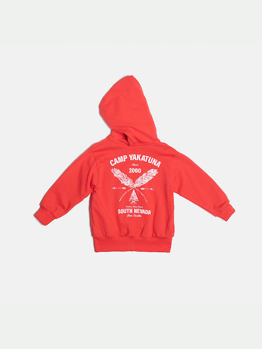 Kinder-Sweatshirt Strickjacke mit Kapuze Rote