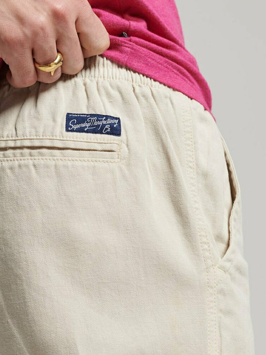 Organic Cotton Vintage Overdyed Men's Shorts Chino Beige