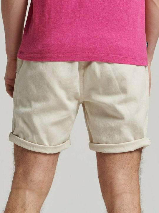 Organic Cotton Vintage Overdyed Men's Shorts Chino Beige