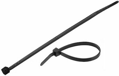 Pack of 100pcs Black Plastic Cable Ties 200x3mm SZS-3X200/BLACK