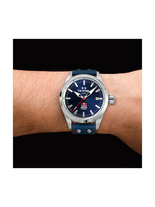 TW Steel Volante Red Bull Ampol Racing Watch Battery with Blue Leather Strap