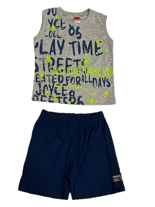 Joyce Kids Set with Shorts Summer 2pcs Gray