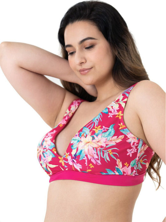 Vanua Levu Bikini Triunghi Floral Fuchsia