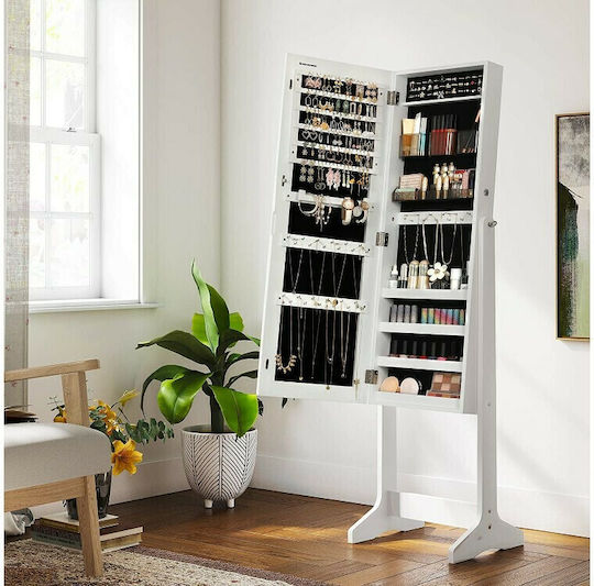 Songmics Boden- oder Standspiegel mit Weißem Holzrahmen 152x41,2cm