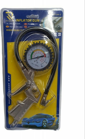 W7144-2 Air Pressure Gauge with Tyre Inflator Pistol Maximum Pressure 12bar