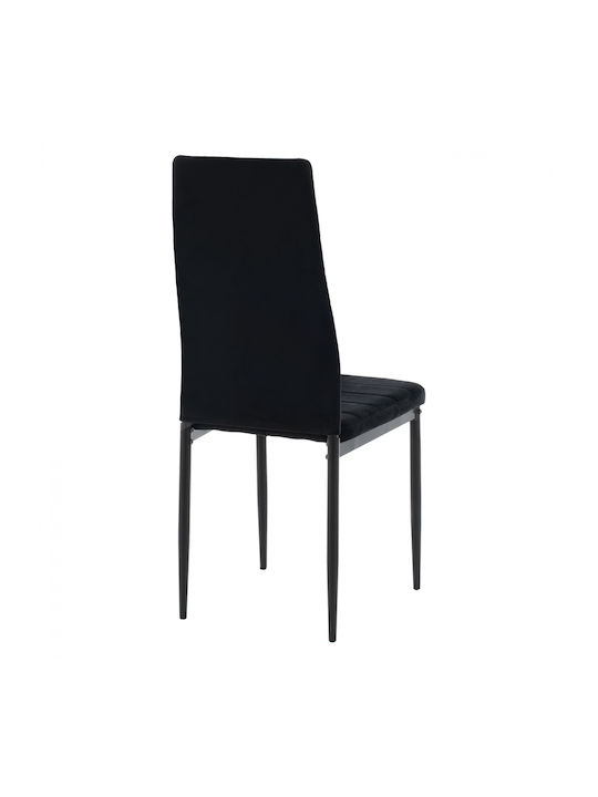 Dining Room Velvet Chair Black 40x48x95cm