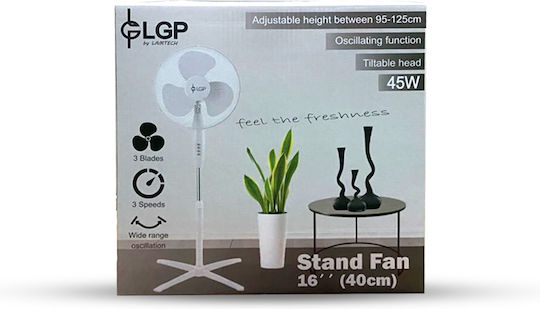 Lamtech Lamtech Pedestal Fan 45W Diameter 40cm White