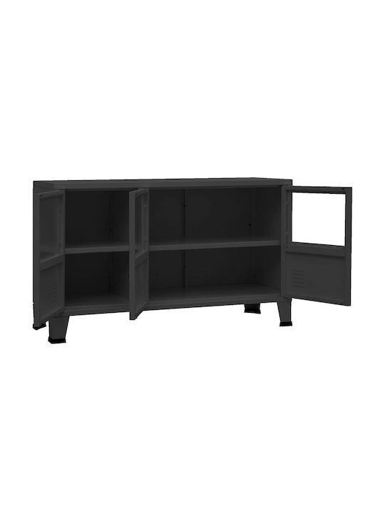 Glass Buffet Μαύρο L105xW35xH62cm