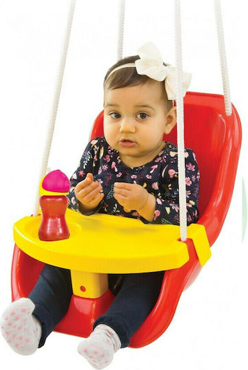 Mochtoys Κούνια με Προστατευτικό και Ζώνη Ασφαλείας Πλαστική 105x43x43εκ. για 1+ Ετών Κόκκινη