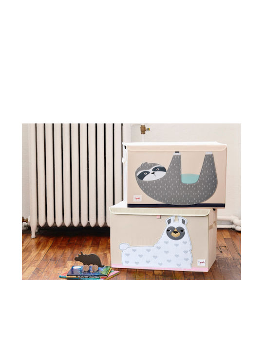 3 Sprouts Children's Folding Storage Box made of Fabric Lama Beige 61x37x38cm 1pcs