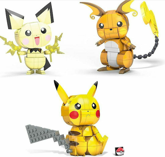 Mega Bloks Pokémon Pikachu Evolution Trio Bauklötze für 7+ Jahre 621 Stück