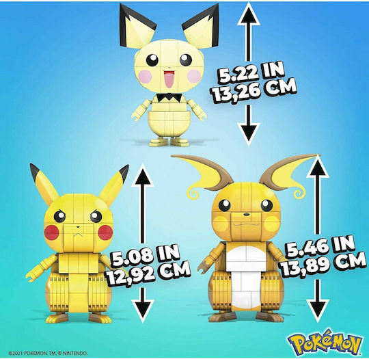 Mega Bloks Pokémon Pikachu Evolution Trio Bauklötze für 7+ Jahre 621 Stück