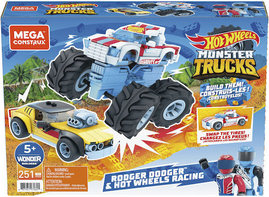 Mega Bloks Τουβλάκια Hot Wheels Rodger Dodger & Hot Wheels Racing για 5+ Ετών 251τμχ