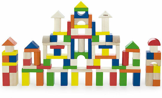 Viga Toys Blocks Construction Wooden for 2-5 years old Years 100pcs
