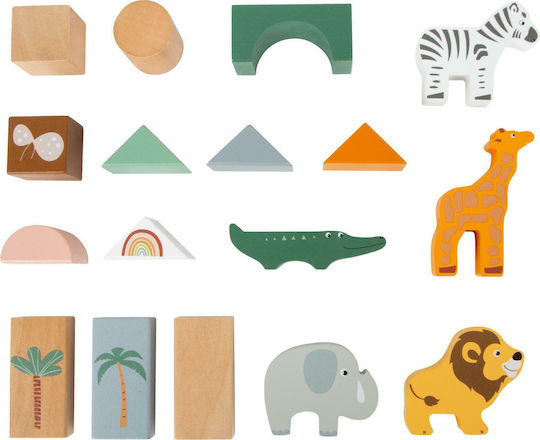 Small Foot Wooden Building Blocks Set in Bucket for 1+ Years 50 Pieces
