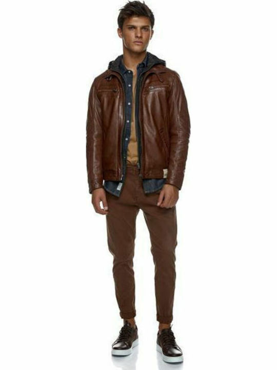 Mentor Lederjacke Jacke Biker Tabac Braun