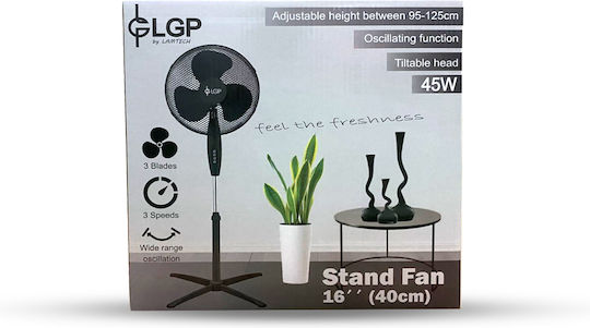 Lamtech Lamtech Pedestal Fan 45W Diameter 40cm Black