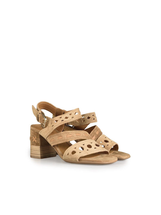 Alpe Leder Damen Sandalen in Beige Farbe