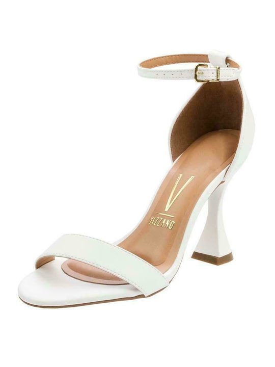 Vizzano Women's Sandals White with Thin High Heel