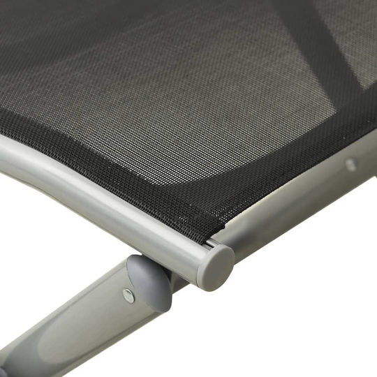Outdoor Garden Stool made of Aluminum Black 50x41x38cm