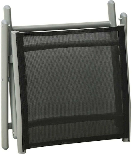 Outdoor Garden Stool made of Aluminum Black 50x41x38cm