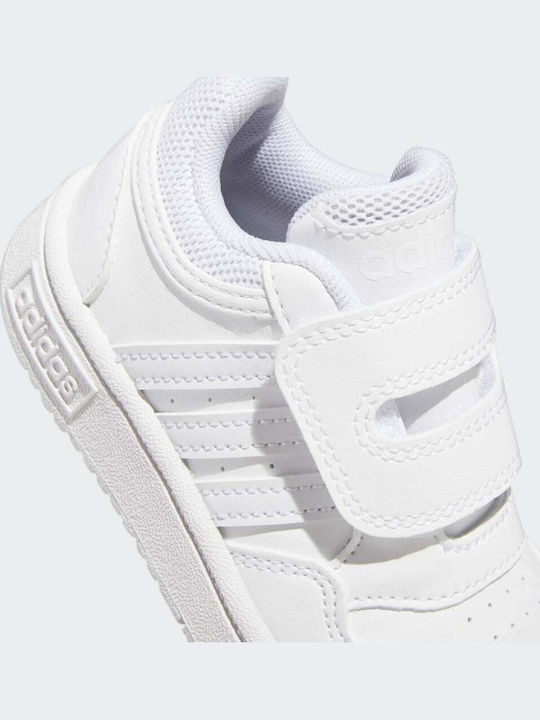 Hoops 3.0 CF Kids Sports Shoes with Hoop & Loop Closure Cloud White