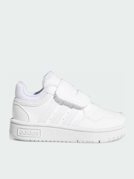 Hoops 3.0 CF Kids Sports Shoes with Hoop & Loop Closure Cloud White